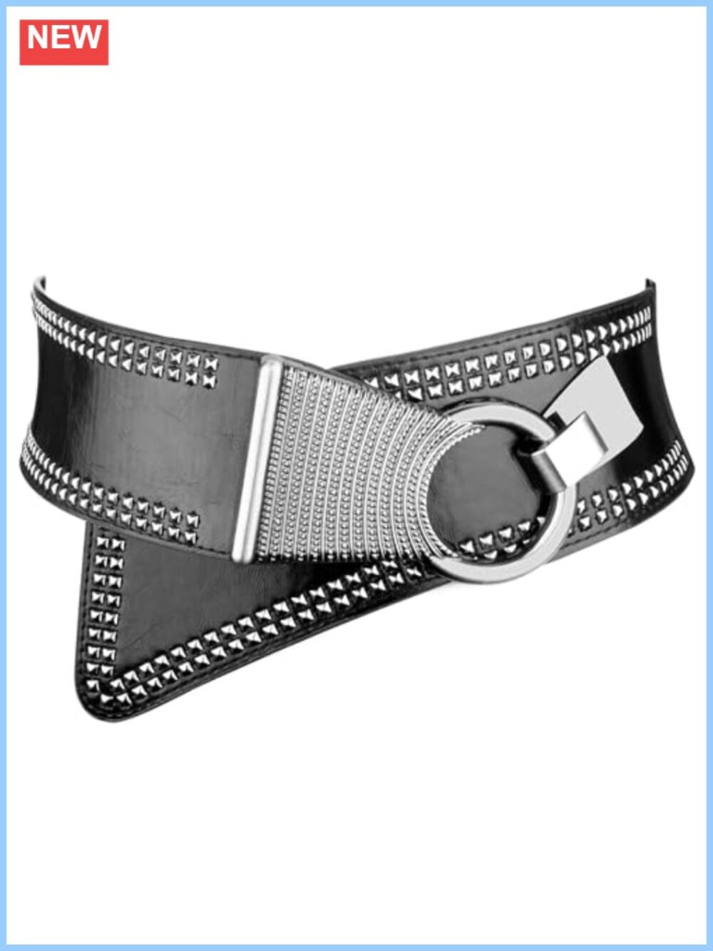 Studded Elastic Wide Belt Chunky Punk 80s Dresses Waist Accessory